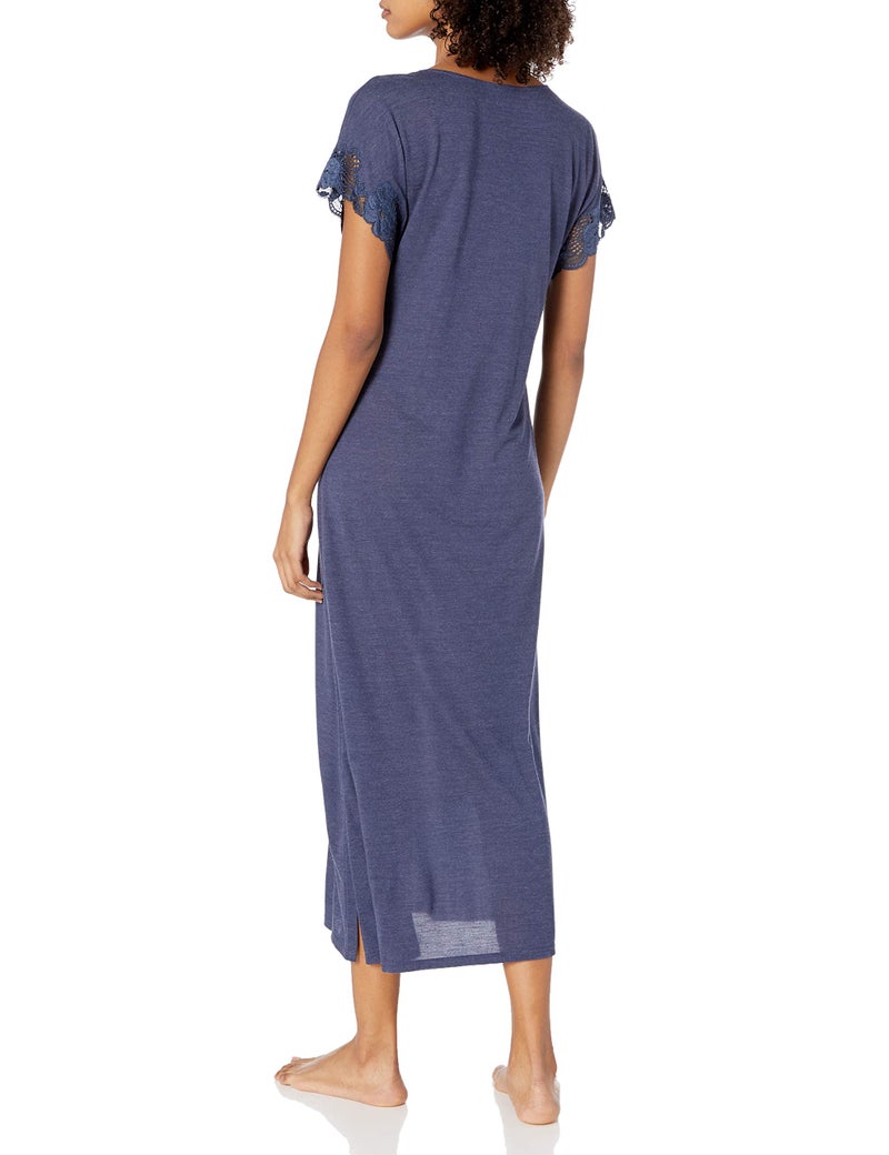 Natori Women's Zen Floral Gown Sleepwear, Heather Night Blue, Medium - Image 2